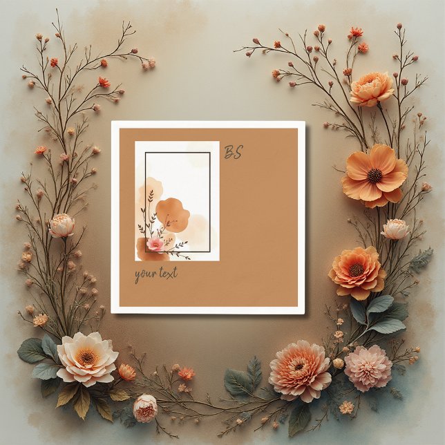 Rustik Orange Peach Botanicals Pappersservett (Skapare uppladdad)