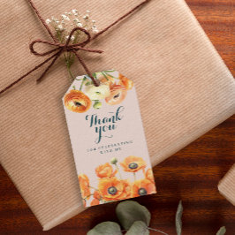 Rustik Orange Rosa Garden Blommigt Födelsedagsfest Presentetikett