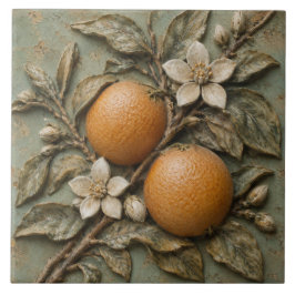 Rustik Orangeblom Citrus Fals Relief Kakelplatta