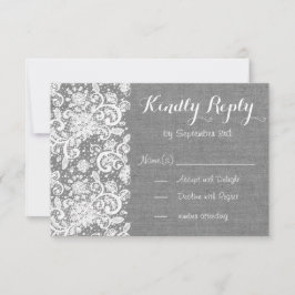 Rustik OSA kort med grått-brännhöft och snöre