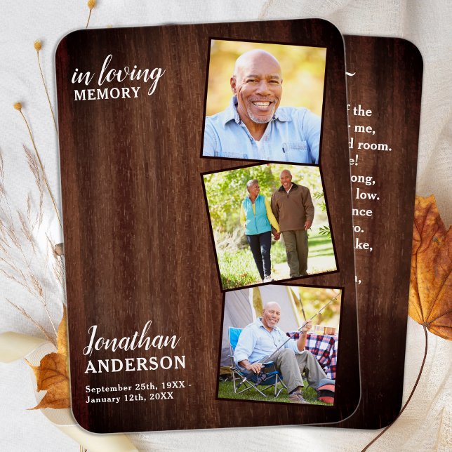 Rustik över 3 fotopapperkort för minnesanteckning  visitkort (Skapare uppladdad)