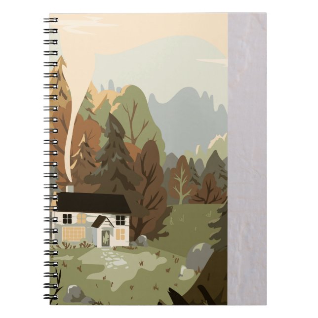 Rustik över höstlandskapskonst anteckningsbok (Framsidan)