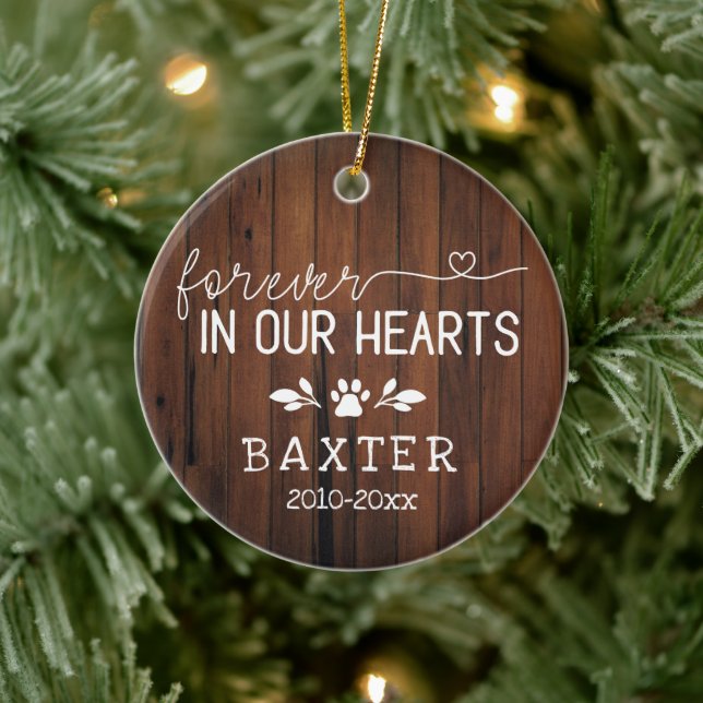 Rustik över i våra hjärtan Skriv ut Pet Julgransprydnad Keramik (Träd)
