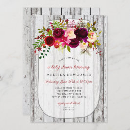 Rustik över trämason burk, inbjudan till babydusch