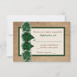 Rustik överlappning, tryckt Snöre, Bow-Bröllop OSA Kort