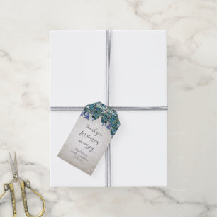 Rustik Påfågel Navy Rustic Luxe Presentetikett