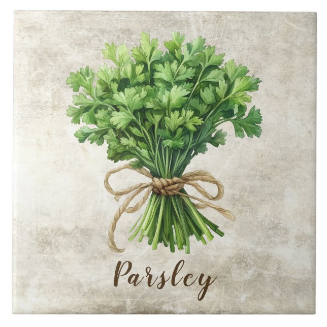 Rustik Parsley Falsk Keramisk Platta Kakelplatta (Framsidan)