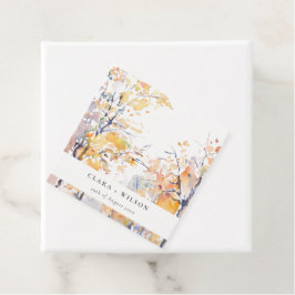 Rustik Pastel-Gult Höstfyllning i liggande Bröllop Gåvor Etiketter