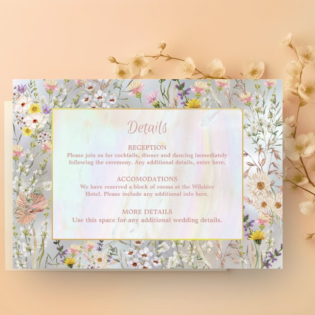 Rustik Pastell Trädgård Bröllop med Vilda Blommor Tilläggskort (Skapare uppladdad)
