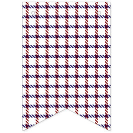 Rustik patriotisk röd, vit och blå Gingham Vimplar