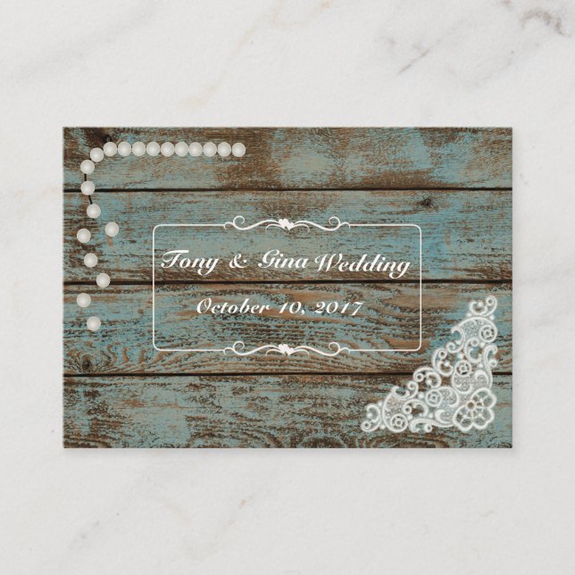 Rustik Pearls & Snöre Bröllop OSA Card Tilläggskort (Framsida)