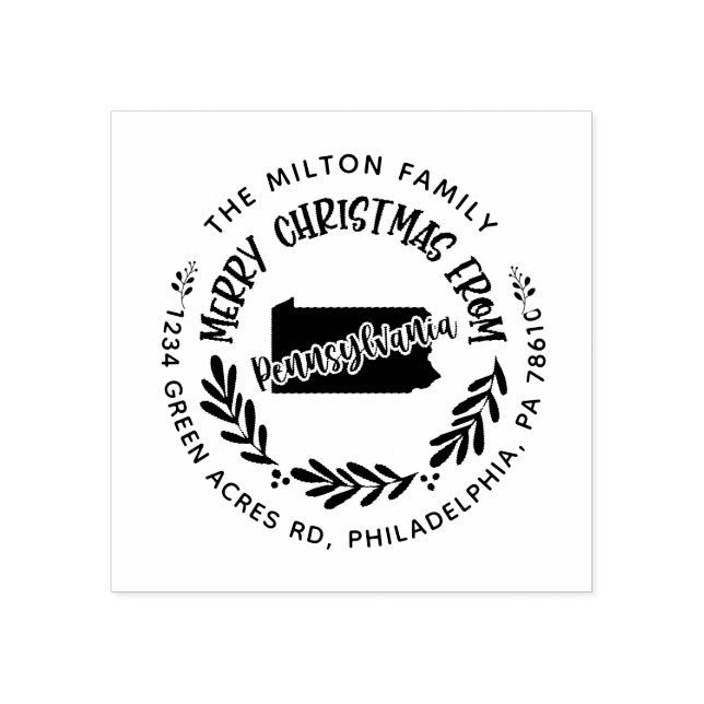 Rustik pennsylvania god jul returadress stämpel (Tryck)