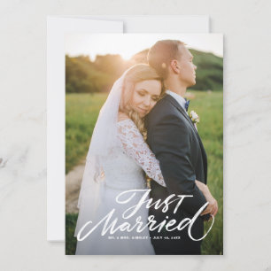 Rustik pensel Lettering Ny gifta Overlay Photo Tack Kort