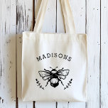 Rustik Personlig av bubbelbin Tygkasse<br><div class="desc">Anpassadet Rustic Bumblebee Tote Bag.</div>