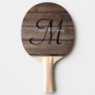 Rustik personlig monogram pingisracket