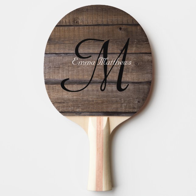 Rustik personlig monogram pingisracket (Framsidan)