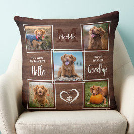 Rustik Personlig Pet Memorial Photo Collage Kudde