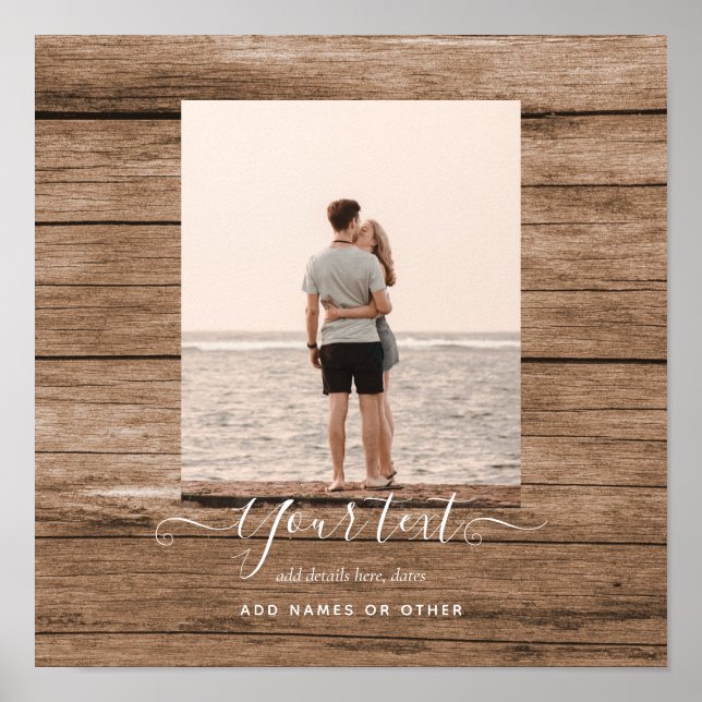 Rustik PHOTO ger Anpassningsbarna textfamiljens vä Poster (Framsidan)