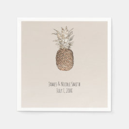 Rustik Pineapple Tropical Hawaiianska Bröllop Pappersservett