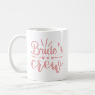 Rustik Pink Brudtjej Calligraphy Brud Crew Kaffemugg