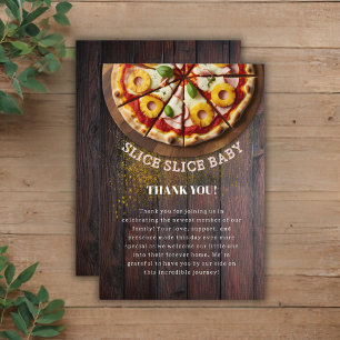 Rustik Pizza Baby Shower Tack Kort