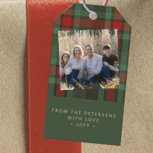 Rustik plaid-helgdag för fotojulfamiljen