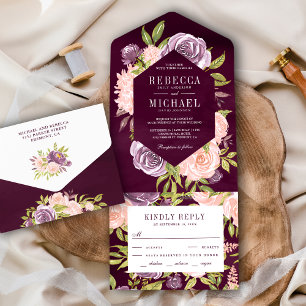 Rustik Plum Purpur och Rosafärgad Blommig Bröllop