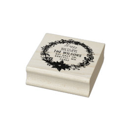 Rustik Poinsettia Returadress för andningsutslag H Stämpel