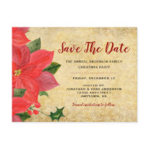 Rustik Poinsettia | Spara datumet Julfest