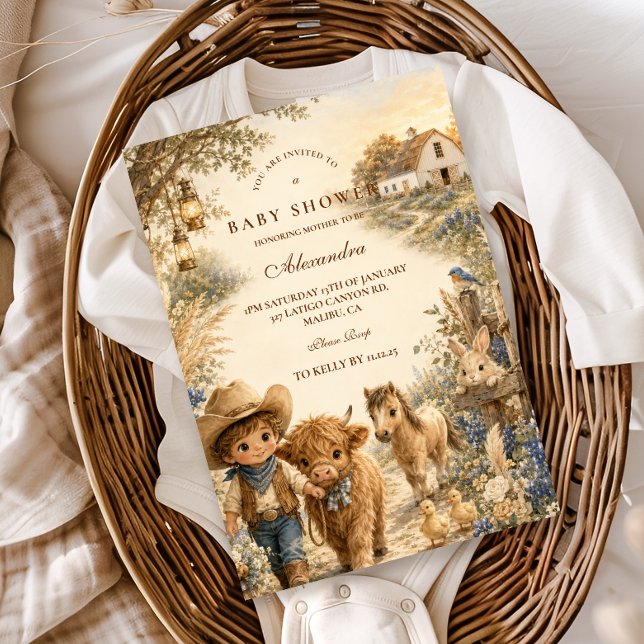 Rustik pojke västern boho baby shower inbjudningar (Skapare uppladdad)