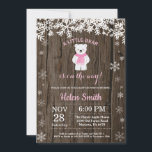 Rustik Polar Bear Winter Girl Baby Shower Inbjudningar<br><div class="desc">Rustic Polar Bear Winter Girl Baby Shower-inbjudan. Vit snöflummel. Bjud in för barn. Winter Helgdag Baby Shower Inbjudan. Rustic Wood Background. Land Vintage Retro Barn. Om du vill göra ytterligare anpassningar klickar du på knappen "Anpassa" och användor verktyg som är utformat för att ändra mallen.</div>