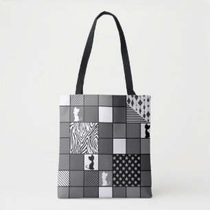 Rustik, Popular, Black and white, Patchwork, Simpl Tygkasse