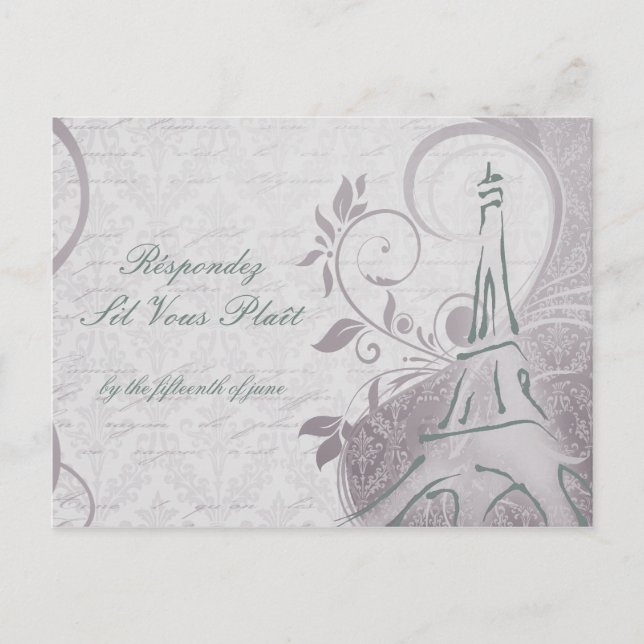 Rustik Poster: OSA av subtle Teal & Lila Inbjudan Vykort (Framsida)