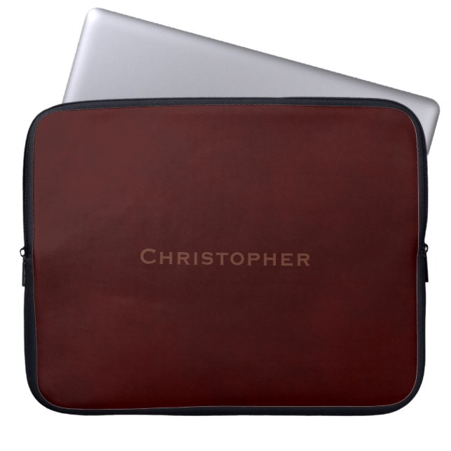 * Rustik präglad flammig brun Laptop Sleeve (Framsidan)