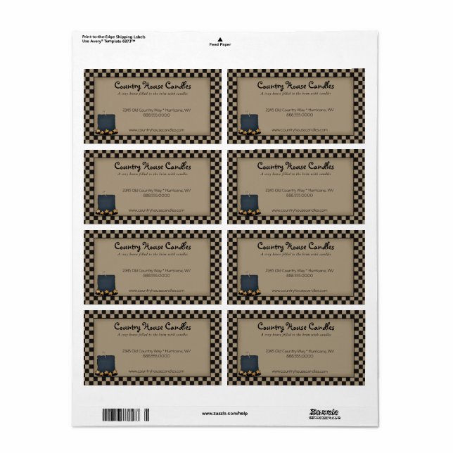 Rustik Primär Ljus Randig Landsbygdsetikett Fraktsedel (Helt Ark)