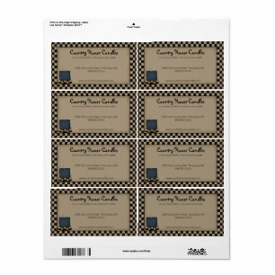 Rustik Primitiv Ljus Rutig Landsbygdsetikett Fraktsedel