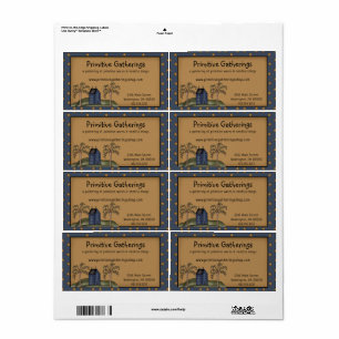 Rustik primitiv saltbox och stjärnleverans fraktsedel