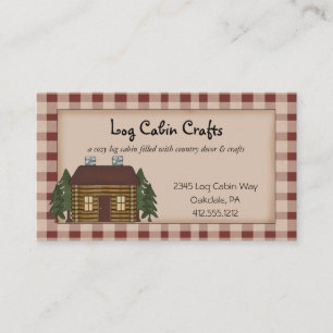 Rustik Primitive Land Homespun Log Cabin Visitkort