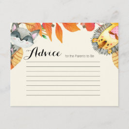 Rustik Pumpa Djur Rådkort Baby Shower Tilläggskort