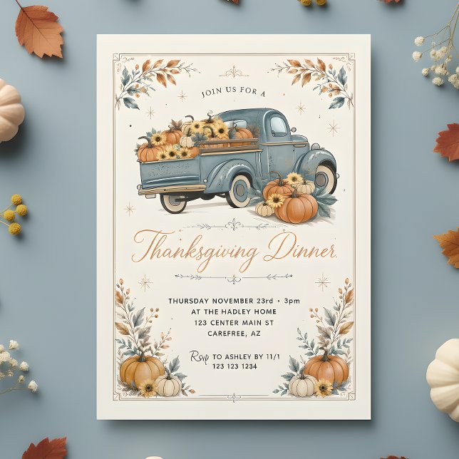 Rustik pumpa för Thanksgiving-middag Inbjudningar (Skapare uppladdad)