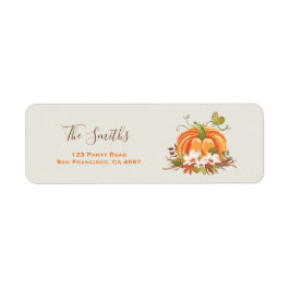 Rustik Pumpkin-Adressetiketter, höstfälla Neutralt Returadress Etikett