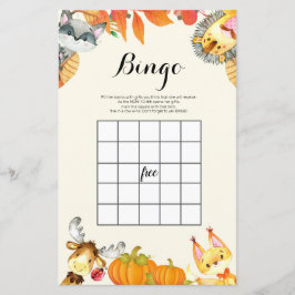 Rustik Pumpkin Animal Watercolor Bingo Game