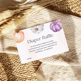 Rustik Pumpkins ORANGE LILA WHITE DIAPER RAFFLE Tilläggskort
