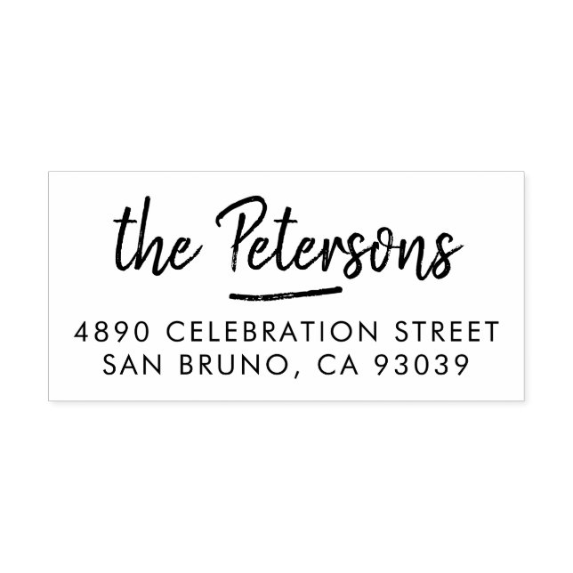 Rustik Push-skriptfamiljen Namn & Returadress Stämpel (Tryck)