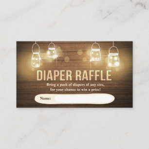Rustik Raffle Card Wood ljus burk Elegant Tilläggskort