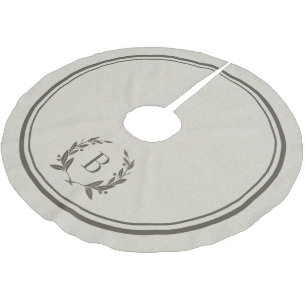 Rustik Rand och andedräkt Monogram Träd Julgransmatta Borstad Polyester