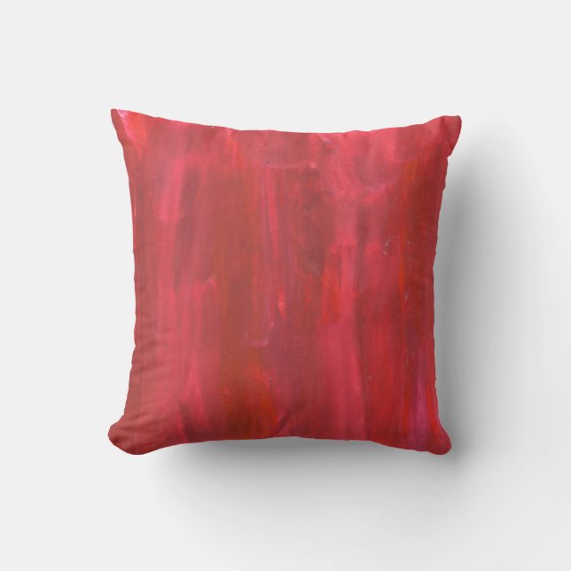 Rustik Red Abstrakt Watercolor Painting Kudde (Framsida)