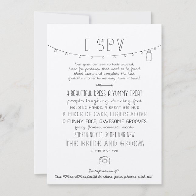 Rustik redigerbar Instagram brölllek jag spionerar (Framsida)