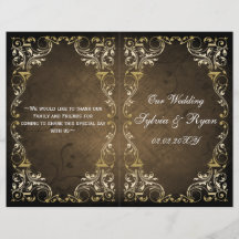 Rustik Regal Ornamental Brown och Guld Bröllop