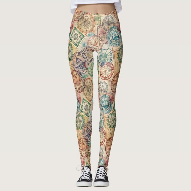 Rustik Resestämpel Resemönster (1) Leggings (Framsida)